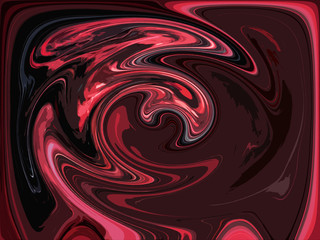 Abstract contrast round spinning rendered oil paint