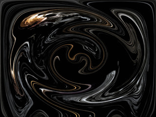 Abstract contrast round spinning rendered oil paint