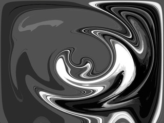 Abstract contrast round spinning rendered oil paint