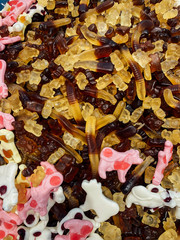 lots of delicious sweet candies to eat like a background