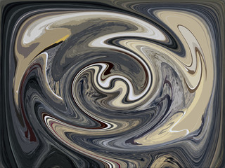 Abstract contrast round spinning rendered oil paint
