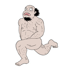 Design of nude man running