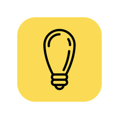 Lightbulb icon, symbol of idea. Vector pictogram.