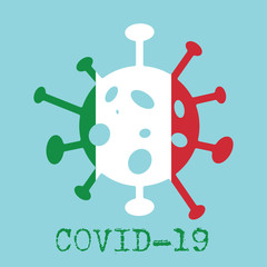 Covid-19. Coronavirus 2019-nCoV vector design. Wuhan virus in Italy. Web banner concept