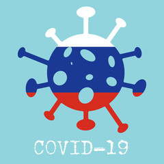 Covid-19. Coronavirus 2019-nCoV vector design. Wuhan virus in Russia. Web banner concept
