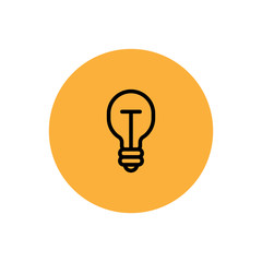 Lightbulb icon, symbol of idea. Vector pictogram.