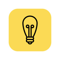 Lightbulb icon, symbol of idea. Vector pictogram.