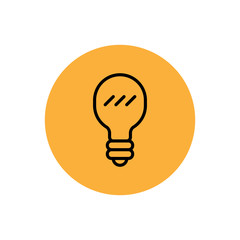 Lightbulb icon, symbol of idea. Vector pictogram.