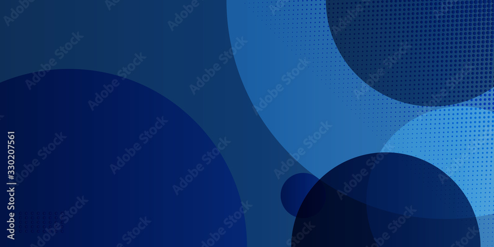 Wall mural abstract geometric blue and dark navy color background with circle shape. vector, illustration moder