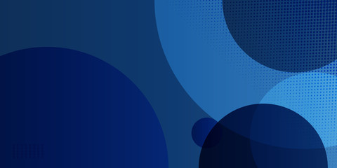 Abstract geometric blue and dark navy color background with circle shape. Vector, illustration Modern blue abstract background, the look of stainless steel, circular lines on a blue background