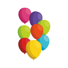 set of balloons helium decoration vector illustration design
