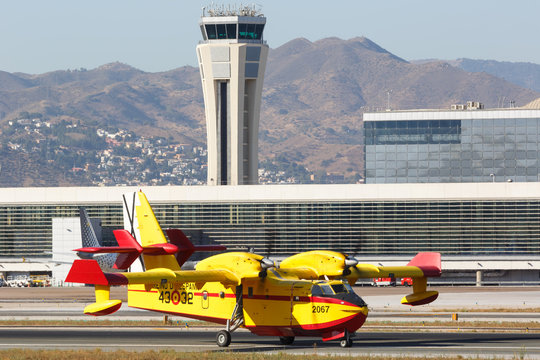 Spain Air Force Bombardier CL-415 airplane Malaga airport