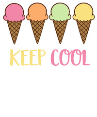 Ice Cream Cones Vector Illustration
