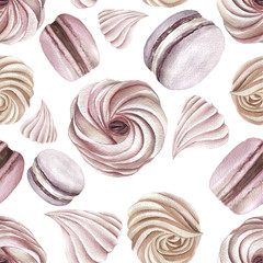 Watercolor illustration pattern sweet eat 