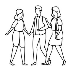 group of young people avatar characters vector illustration design