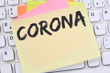 Corona virus coronavirus disease ill illness health care message business concept