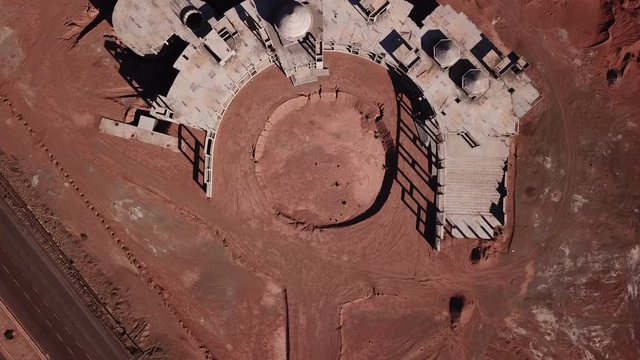 Aerial view of hotel under construction in Al Ula, Saudi Arabia