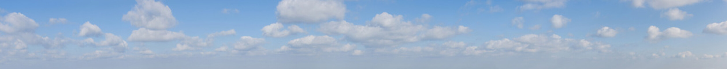 Panoramic image of the sky with clouds.