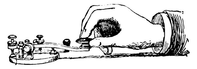 Telegraph Key, vintage illustration. © Morphart