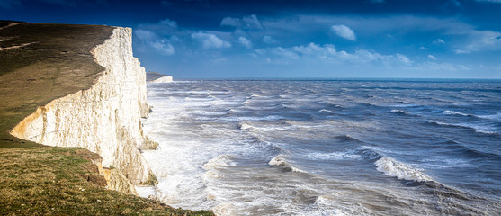 Panorama of Seven sisters in England