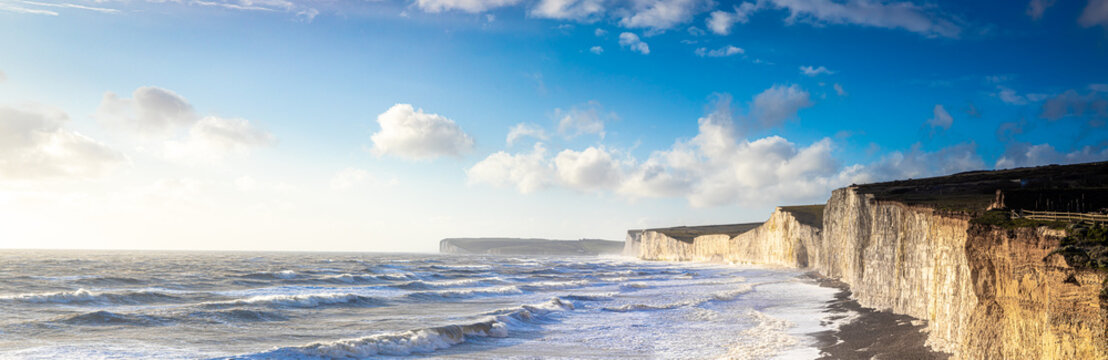 Panorama of Seven sisters in England