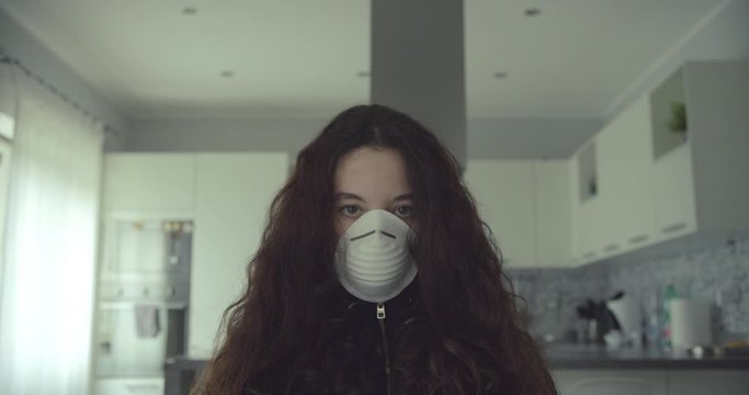 young woman is afraid of being infected by covid-19
