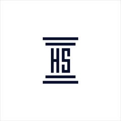 HS column luxury logo vector template