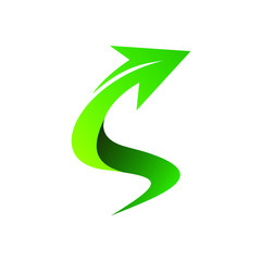Obraz premium Letter s arrow logo design