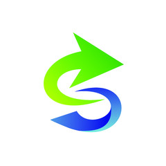 Letter s arrow logo design