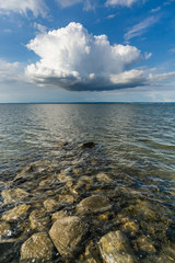 Large cloud floating over the sea