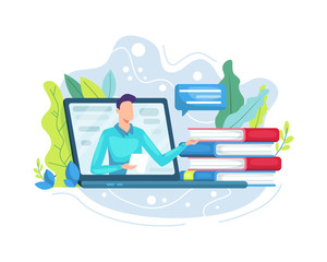 Vector illustration Online education or e-Learning concept