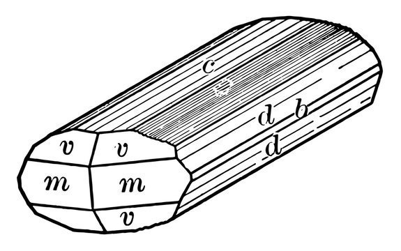 Chalcocite, vintage illustration.