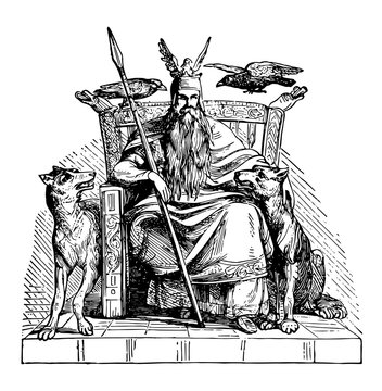 Odin, vintage illustration