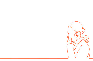 Girl line thin background