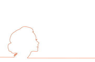 Silhouette women line thin background