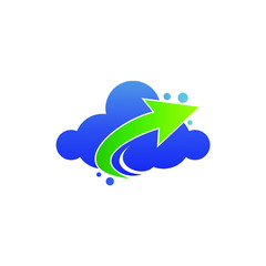 Arrow and cloud logo design