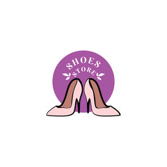 Women's shoes logo design vector template. BeautIful shoes logo