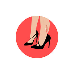 Women's shoes logo design vector template. BeautIful shoes logo