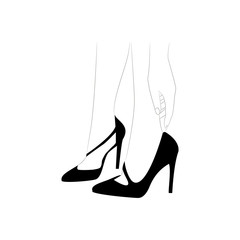 Women's shoes logo design vector template. BeautIful shoes logo