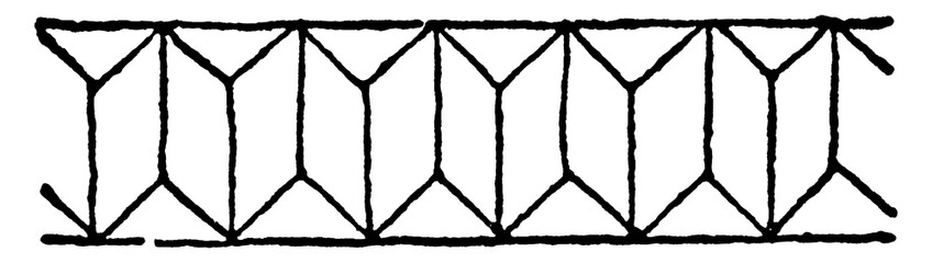 Y Form the most famous of the Mongolian patterns and figures largely, vintage engraving. © Morphart