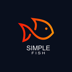 Simple fish logo design vector