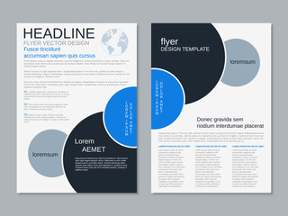 Modern professional two-sided flyer vector design template