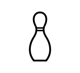 Pin bowling icon vector logo design style flat trendy