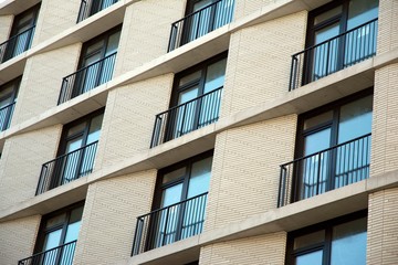 Modern European residential apartment buildings quarter. 
