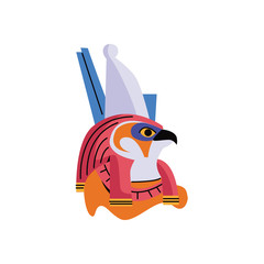 horus ra Egyptian god character isolated icon