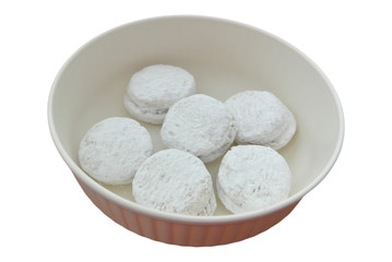 Fototapeta na wymiar sugar cookies in bowl isolated on white background