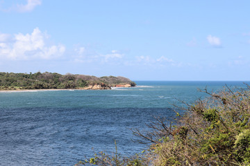 Ancient artillery fort on the Caribbean, near the Panama Canal, old cannons