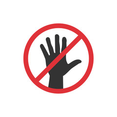 No touch hand icon in a flat design. Vector illustration
