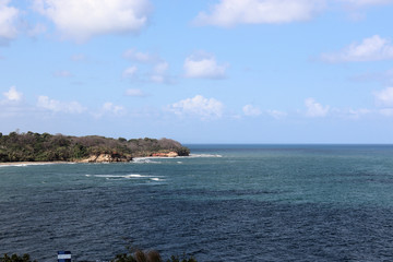 Ancient artillery fort on the Caribbean, near the Panama Canal, old cannons