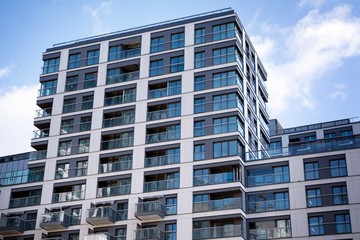 Fototapeta premium Modern European residential apartment buildings quarter. 